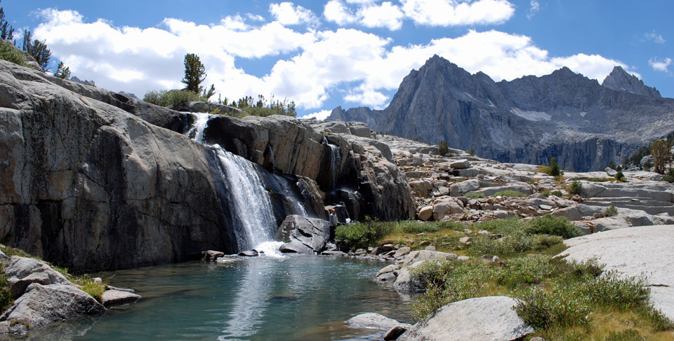 Photo of waterfall in the Sabrina Basin, Inyo County, CA