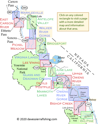 Map of the Eastern Sierra, CA