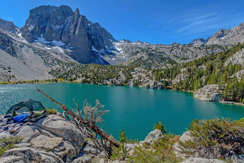 Temple Crag and Lake 2, Big Pine Lakes, Inyo County, California