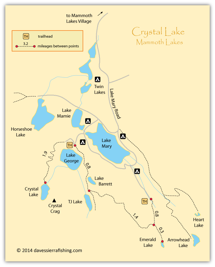 Crystal Lake Map | Dave's Sierra Fishing